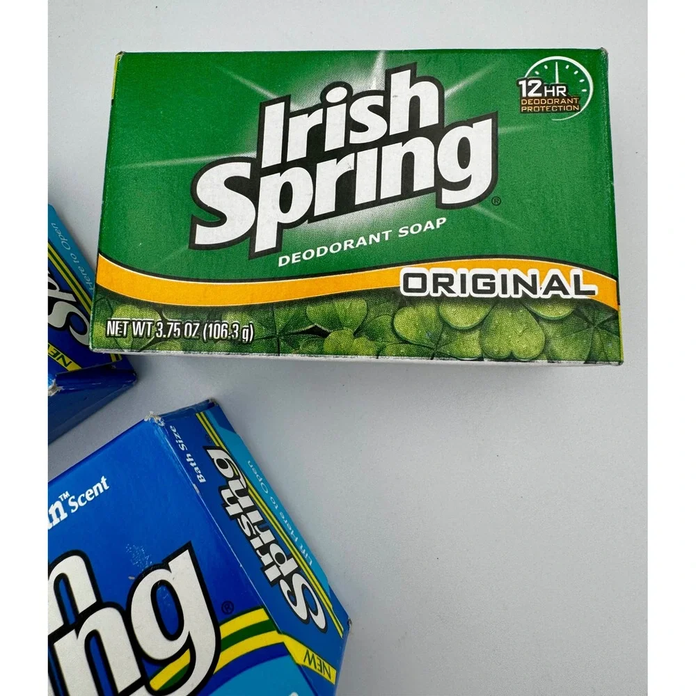 Vintage Irish Spring Bar Soap Lot 3 NOS Original Waterfall Clean Antibacterial